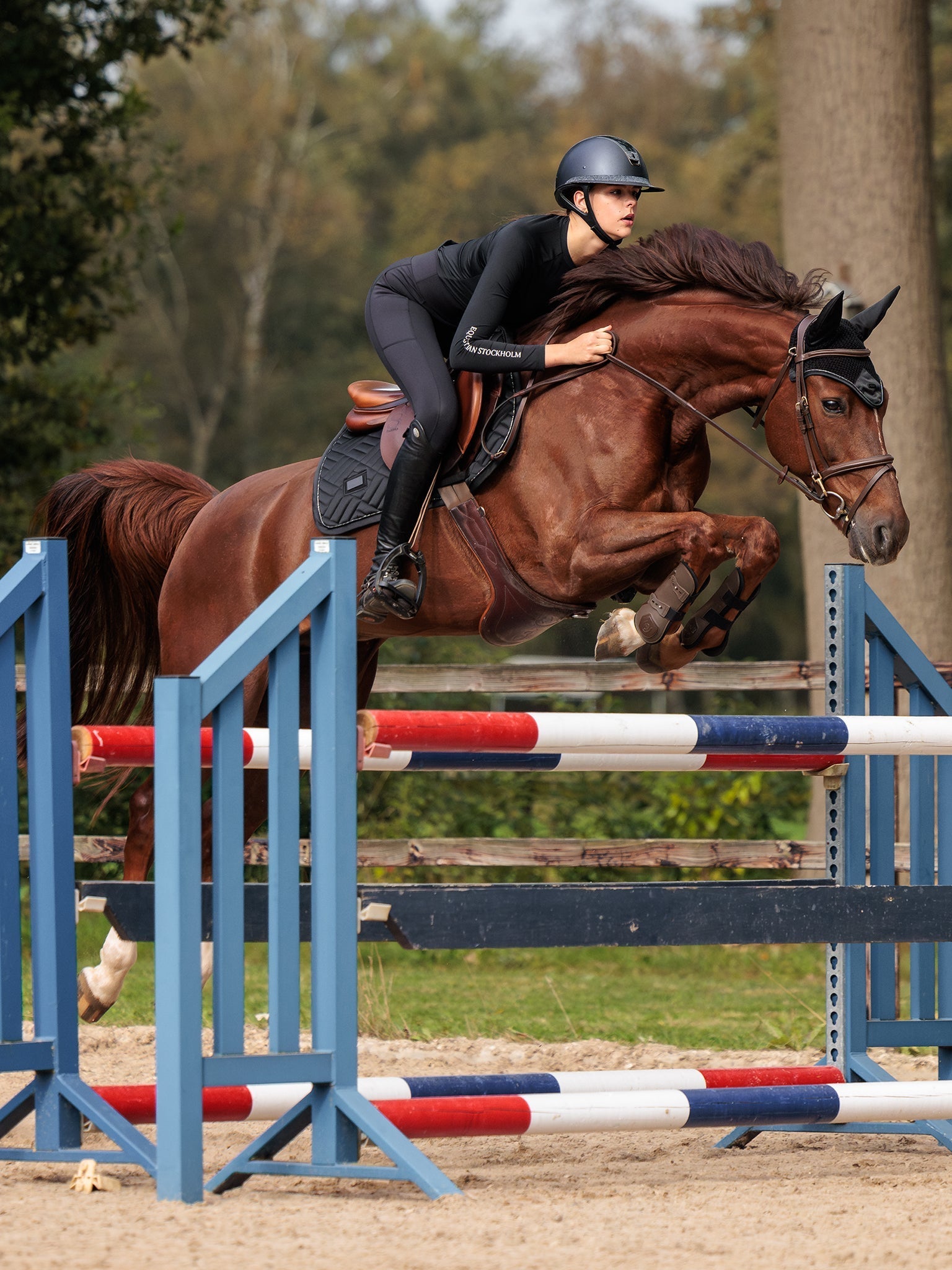 Equestrian Stockholm Jump Saddle Pad Modern Black - Equestrian Stockholm - Equiluxe Tack