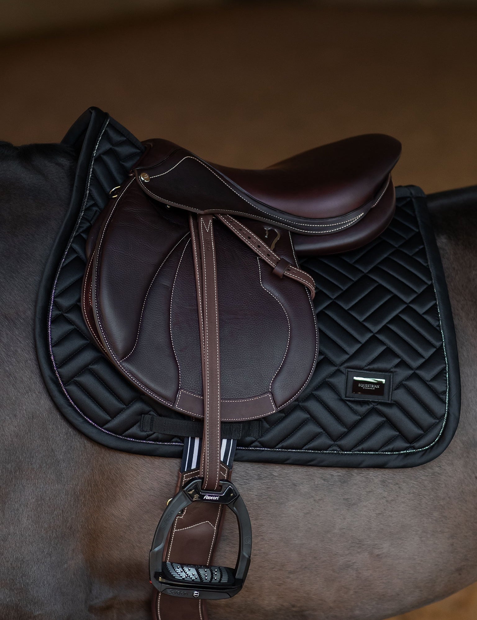 Equestrian Stockholm Jump Saddle Pad Modern Black - Equestrian Stockholm - Equiluxe Tack