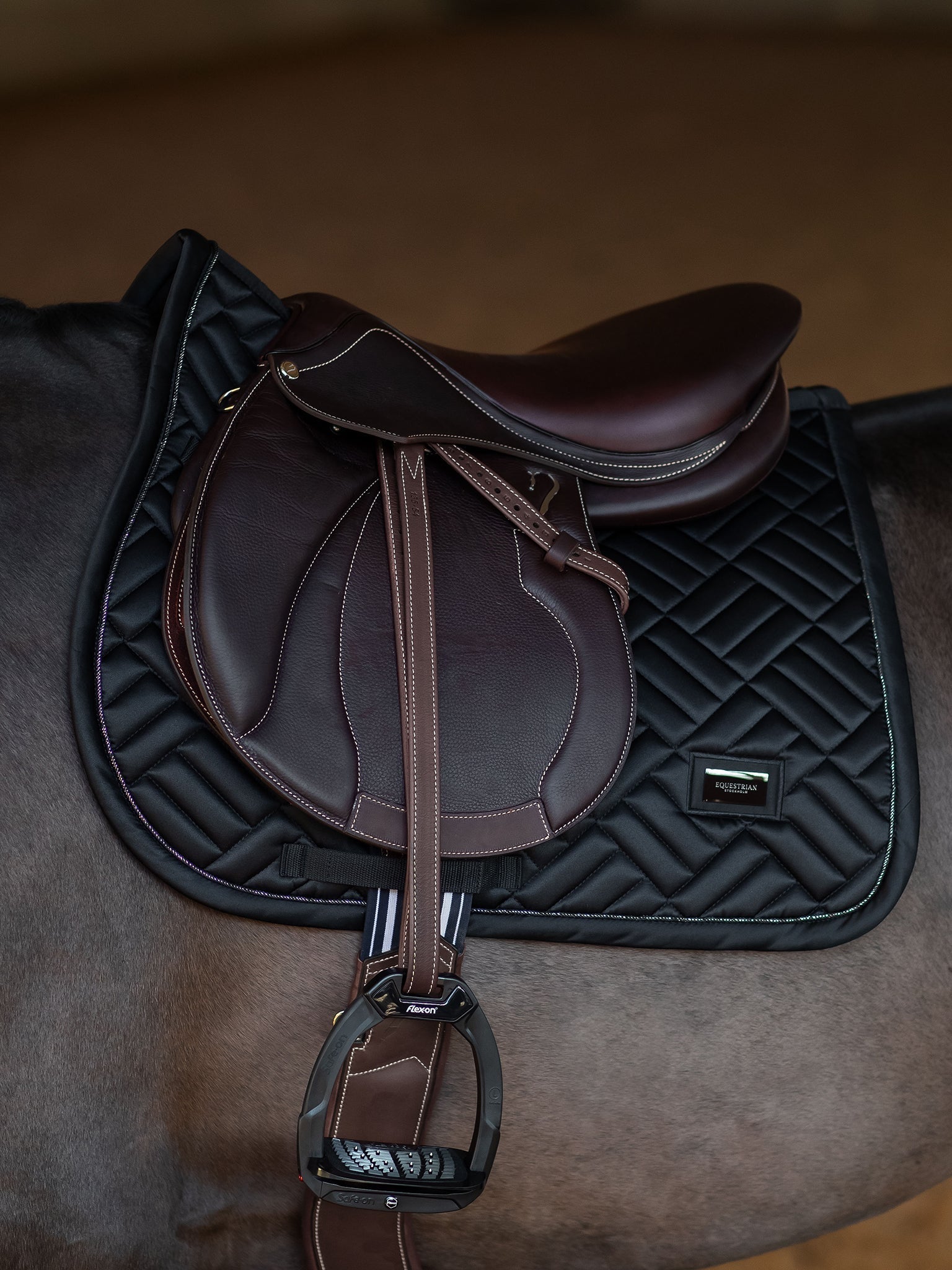 Equestrian Stockholm Jump Saddle Pad Modern Black - Equestrian Stockholm - Equiluxe Tack