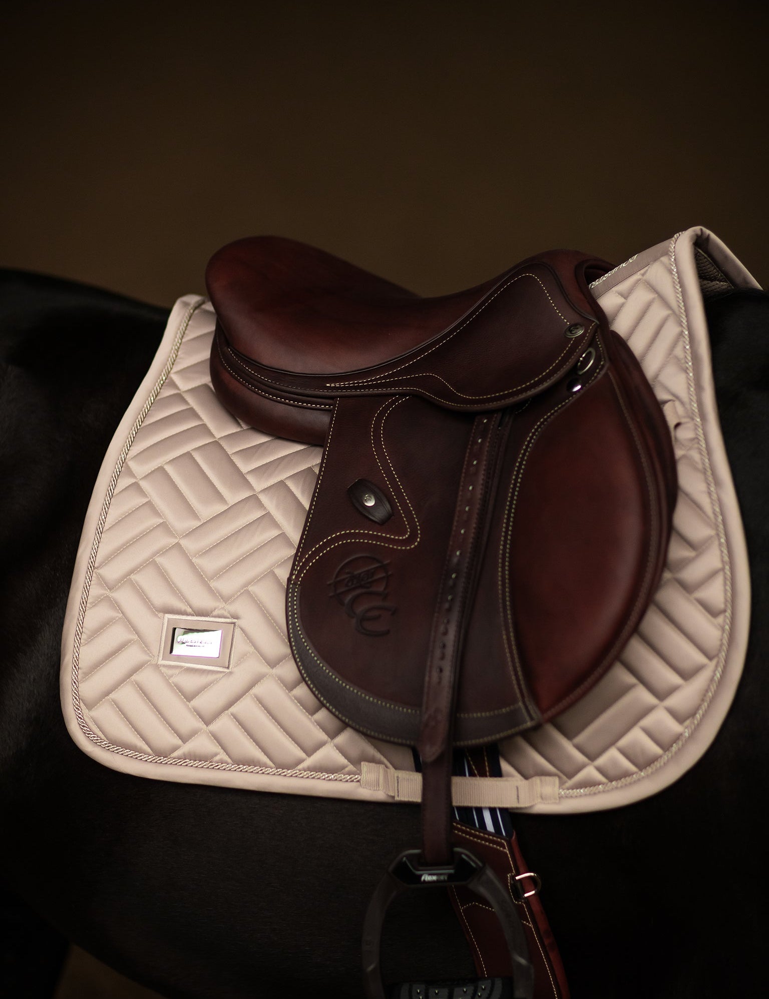 Equestrian Stockholm Jump Saddle Pad Modern Sand - Equestrian Stockholm - Equiluxe Tack