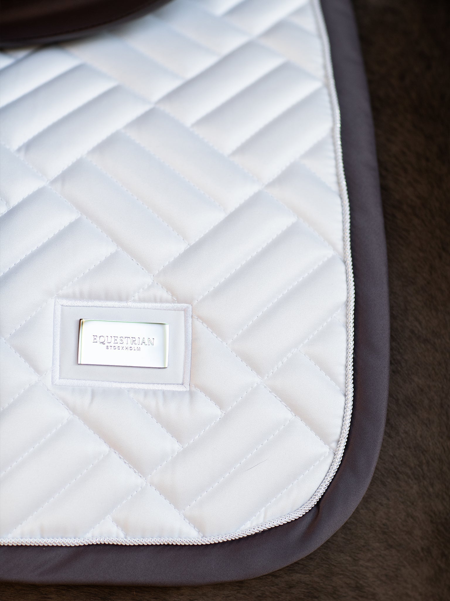Equestrian Stockholm Jump Saddle Pad Modern White Dark Violet - Equestrian Stockholm - Equiluxe Tack
