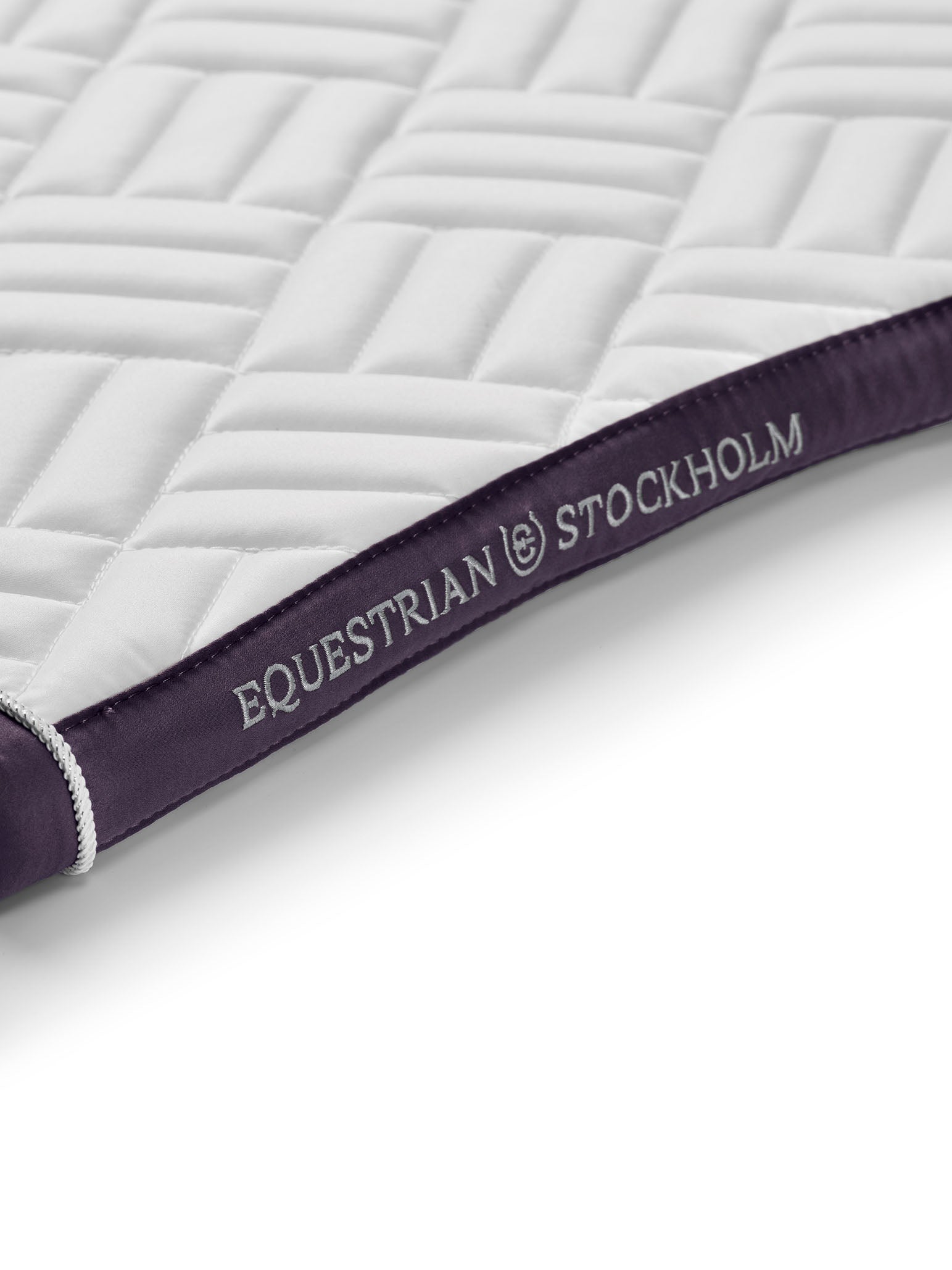 Equestrian Stockholm Jump Saddle Pad Modern White Dark Violet - Equestrian Stockholm - Equiluxe Tack
