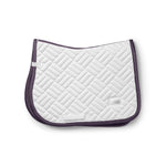 Equestrian Stockholm Jump Saddle Pad Modern White Dark Violet - Equestrian Stockholm - Equiluxe Tack