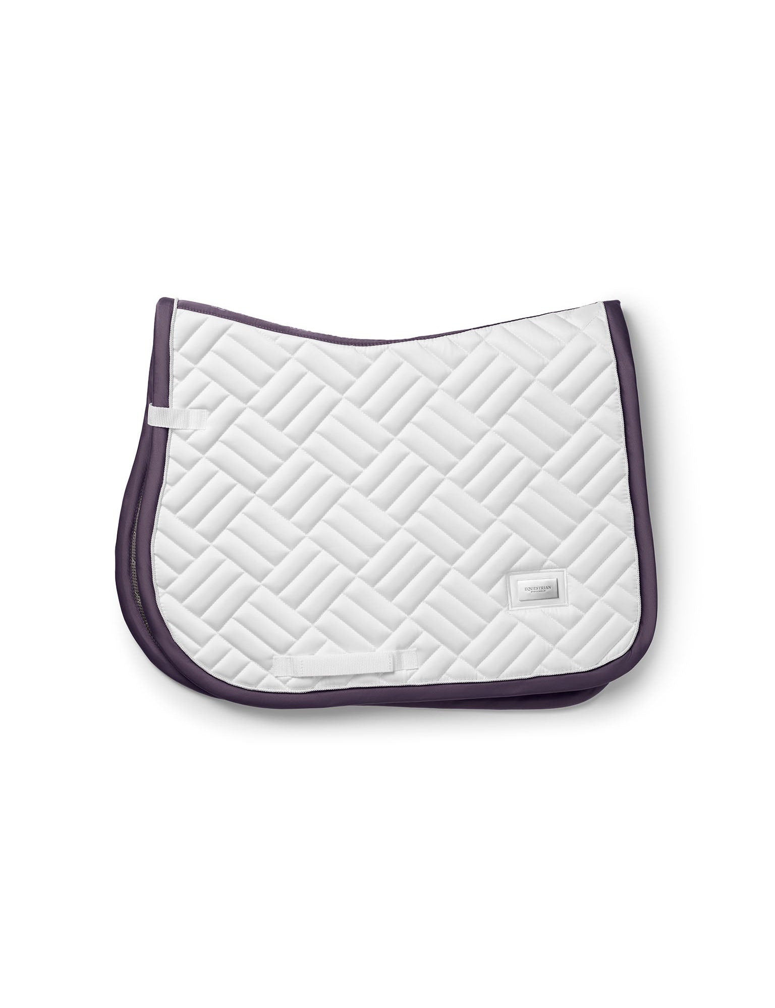 Equestrian Stockholm Jump Saddle Pad Modern White Dark Violet - Equestrian Stockholm - Equiluxe Tack