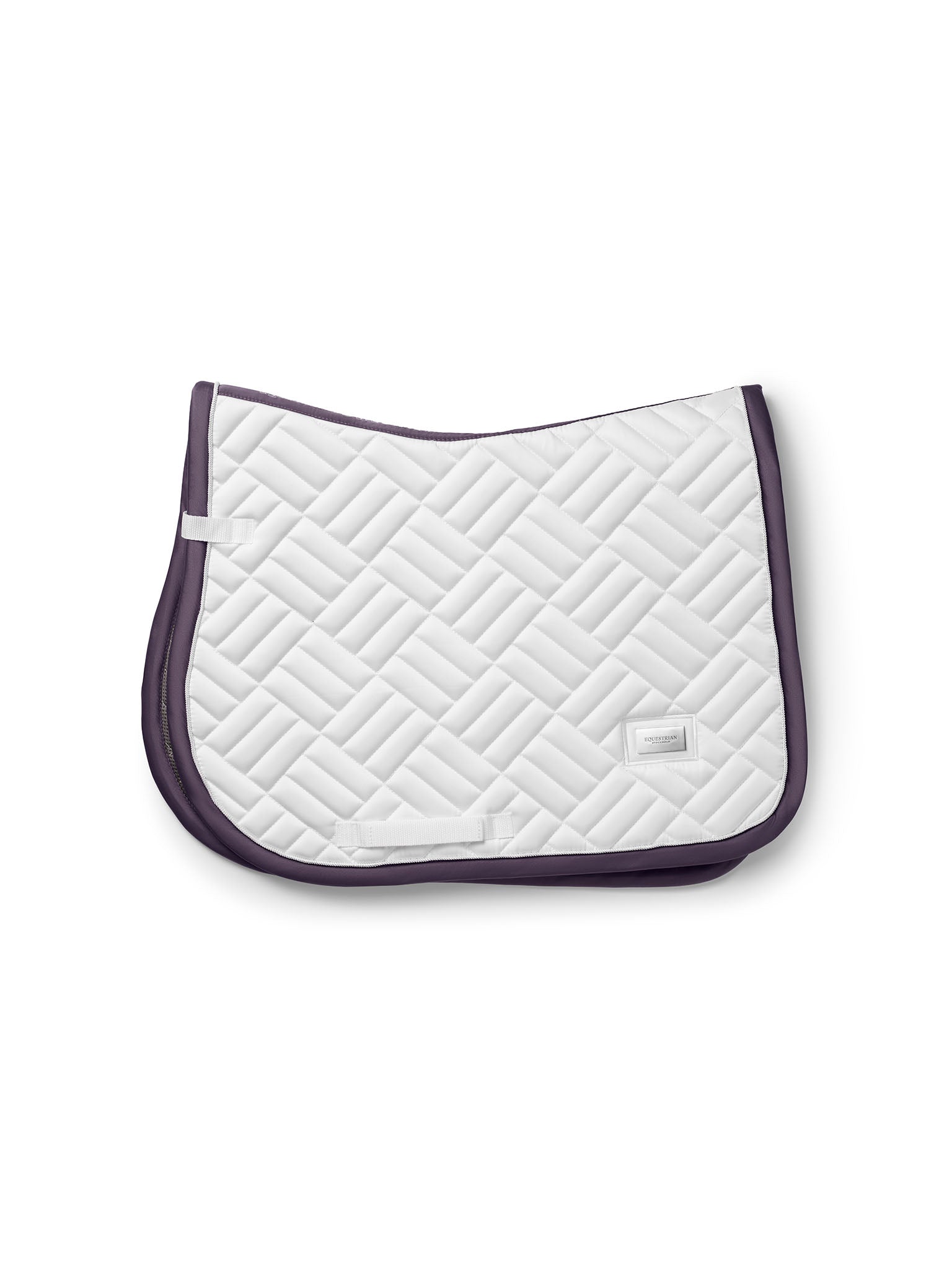 Equestrian Stockholm Jump Saddle Pad Modern White Dark Violet - Equestrian Stockholm - Equiluxe Tack