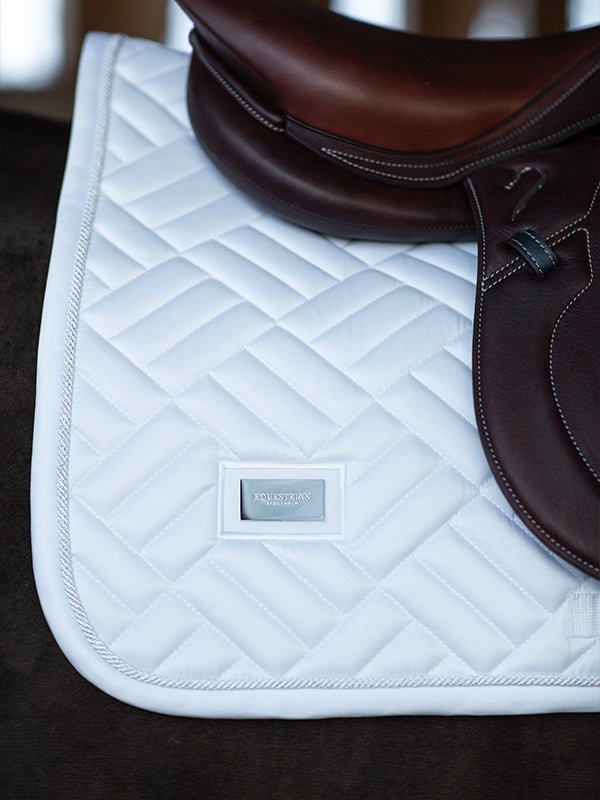 Equestrian Stockholm Jump Saddle Pad Modern White Perfection - Equestrian Stockholm - Equiluxe Tack