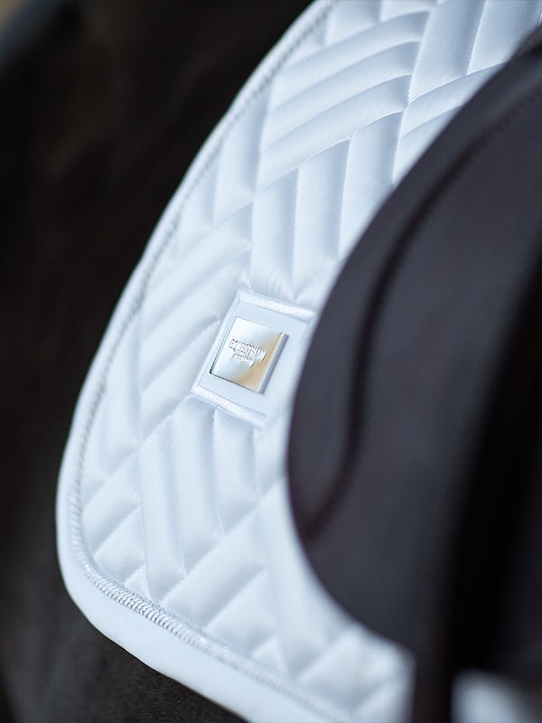 Equestrian Stockholm Jump Saddle Pad Modern White Perfection - Equestrian Stockholm - Equiluxe Tack