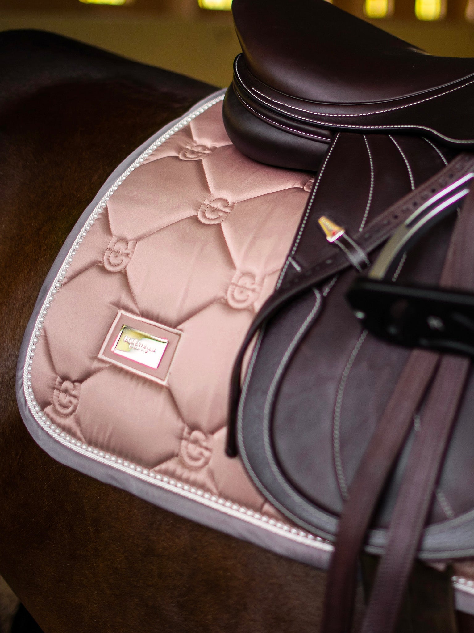 Equestrian Stockholm Jump Saddle Pad Pink Pearl - Equestrian Stockholm - Equiluxe Tack