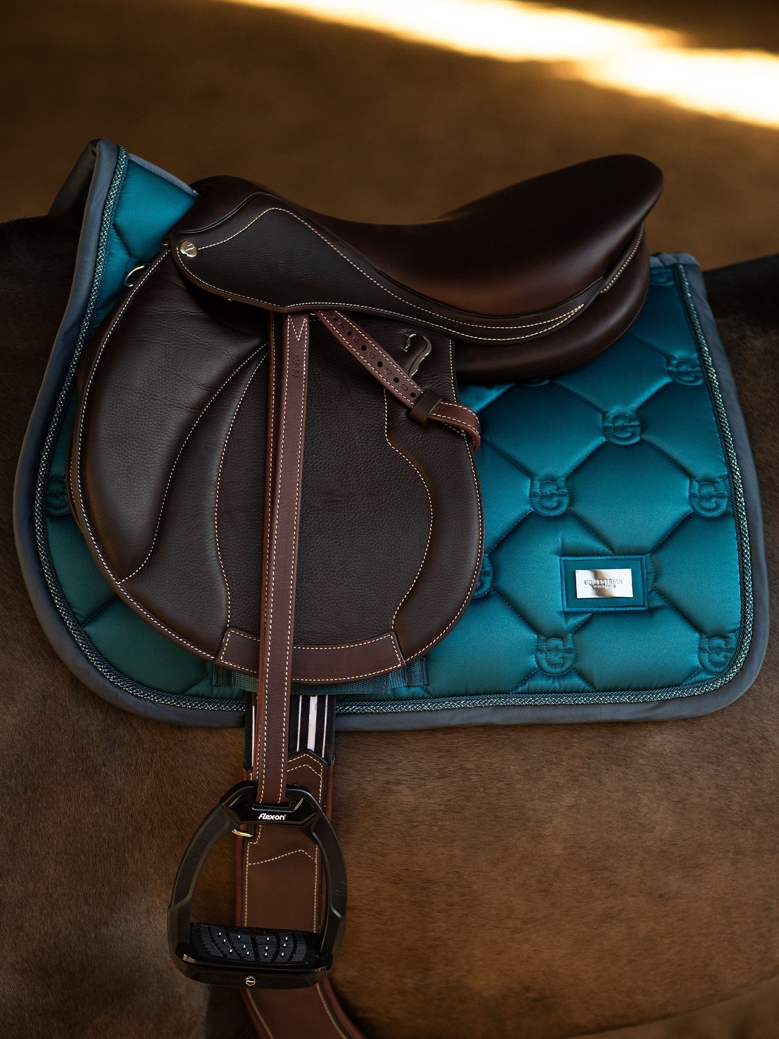 Equestrian Stockholm Jump Saddle Pad Teal Blue - Equestrian Stockholm - Equiluxe Tack