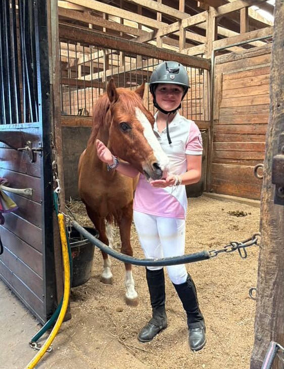 EQUESTRIANCLUB LIL’LENNA Short Sleeve - White/Pink - Equestrian Club - Equiluxe Tack