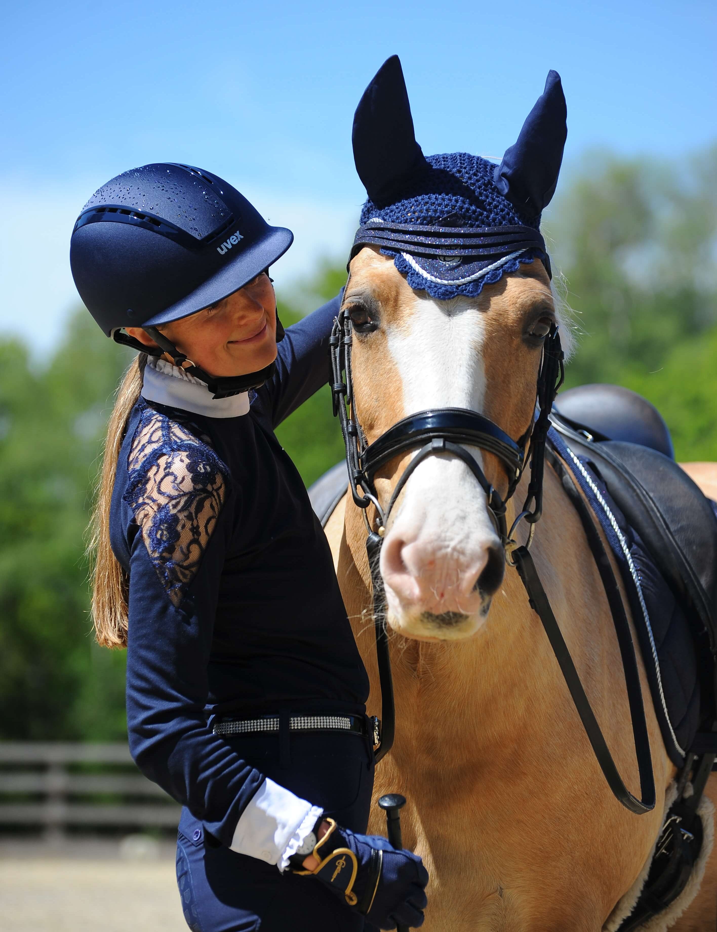 Equestroom Deep Sapphire Fly Hat - Equestroom - Equiluxe Tack