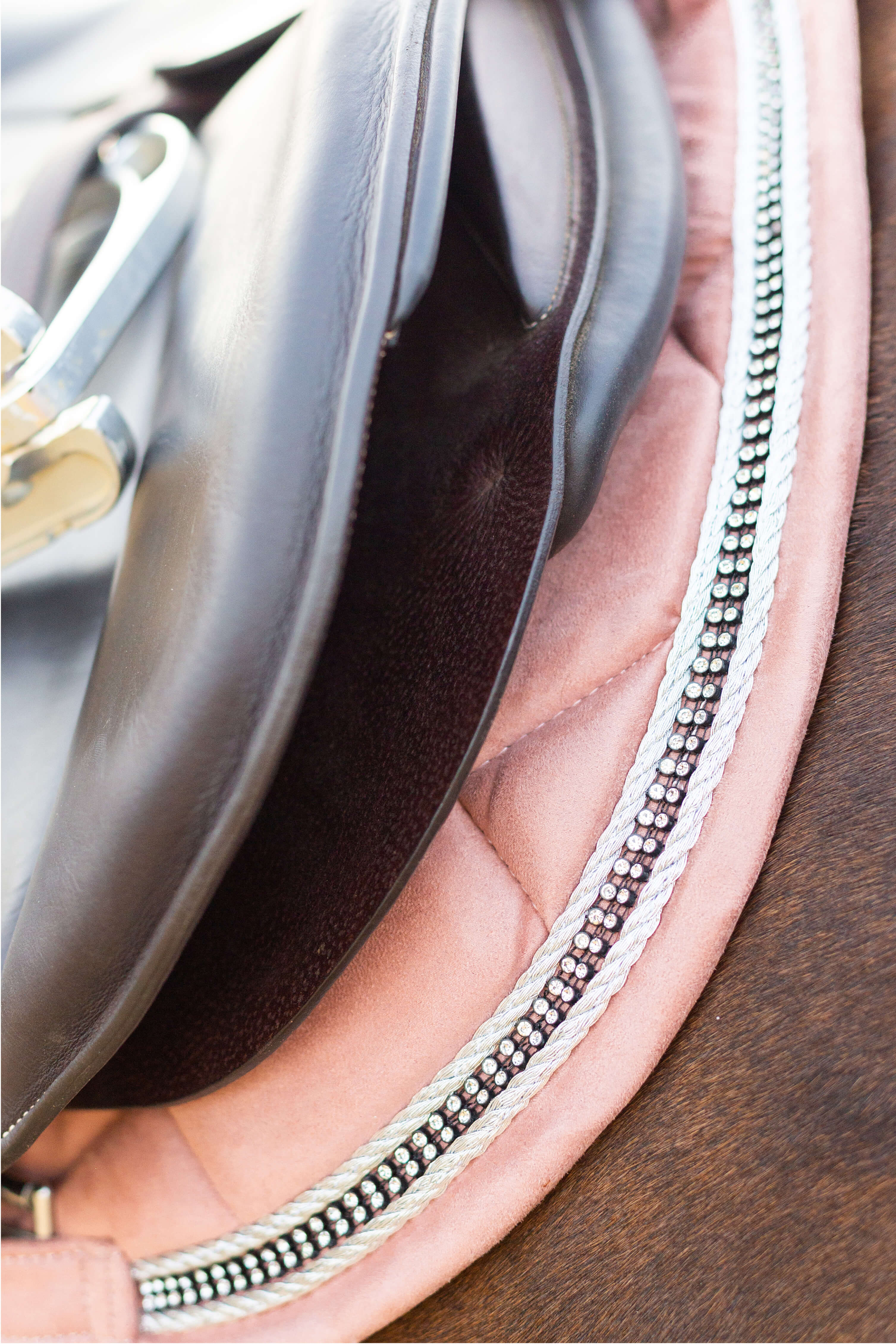 Equestroom Powder Pink Suede Saddle Pad - Equestroom - Equiluxe Tack