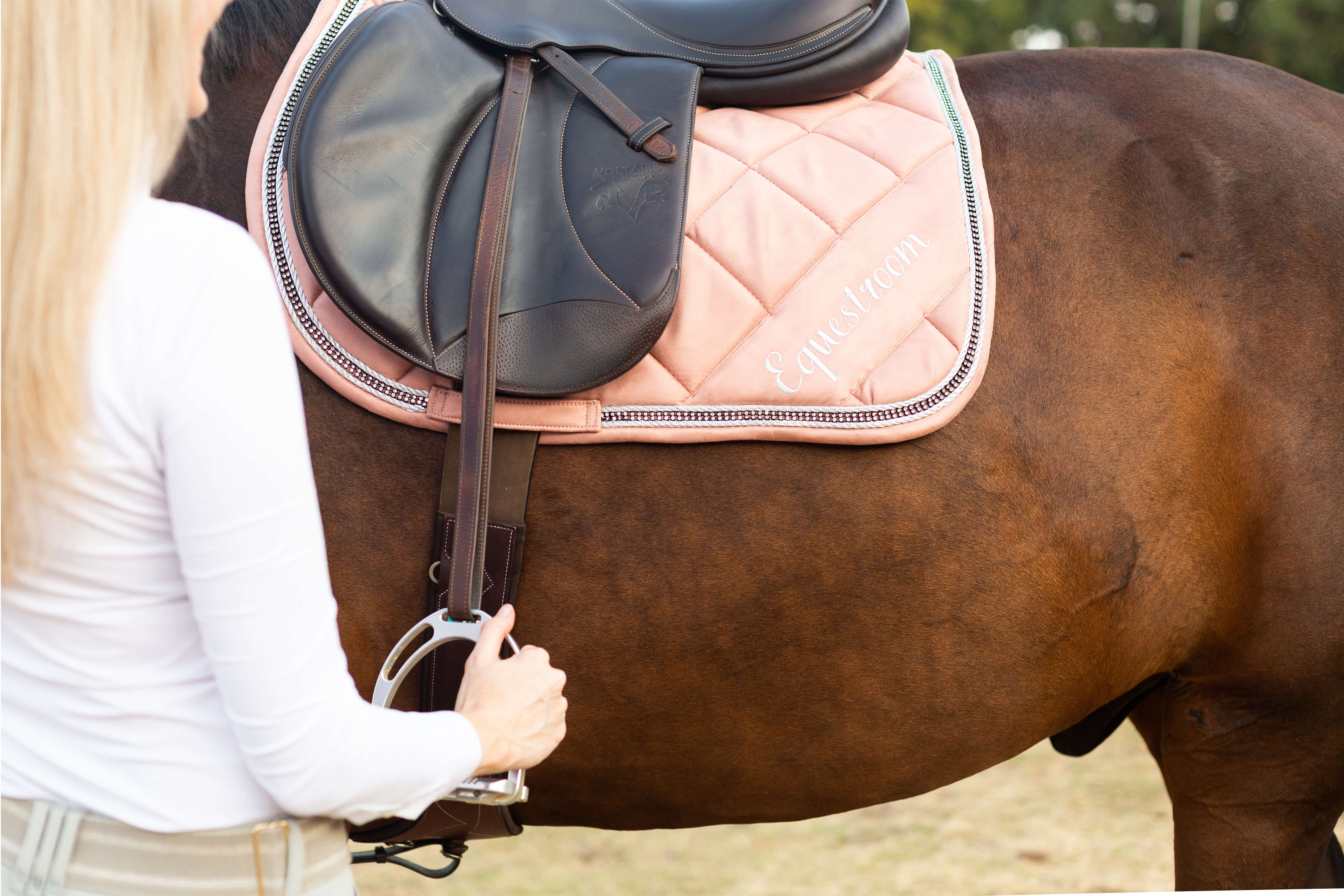 Equestroom Powder Pink Suede Saddle Pad - Equestroom - Equiluxe Tack