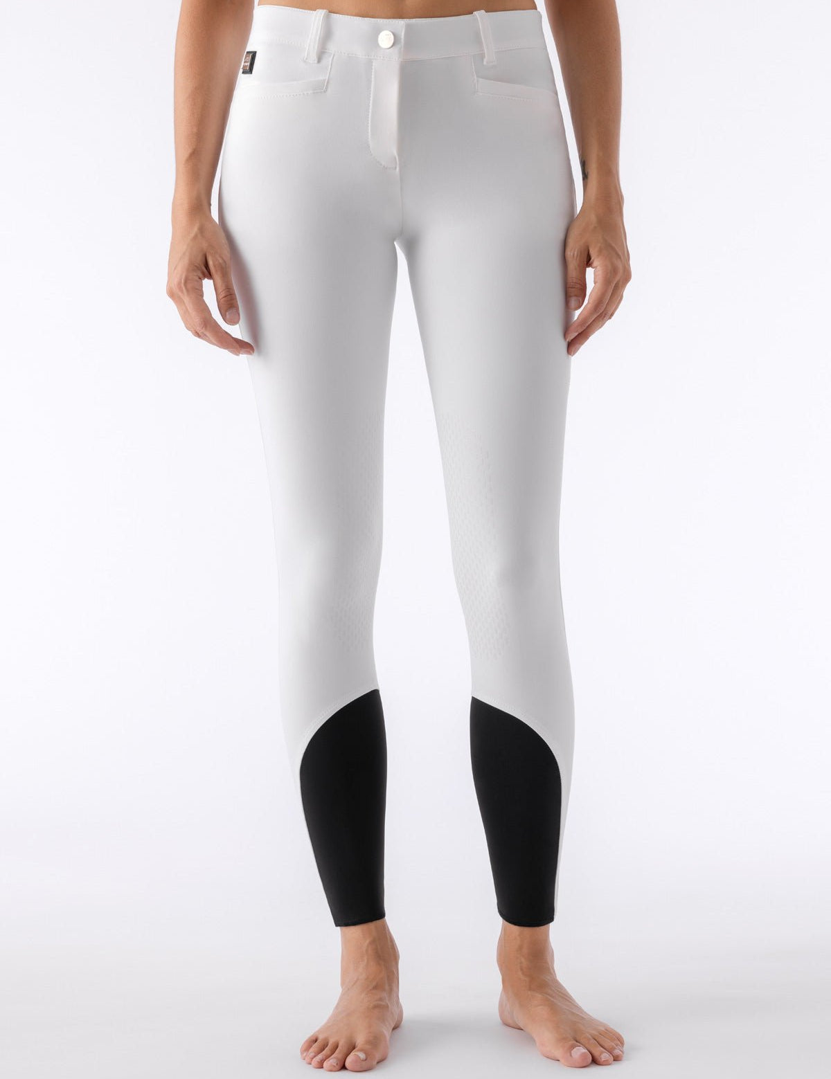 Equiline Ash "Black Triangle" Women's Riding Breeches - White - Equiline - Equiluxe Tack