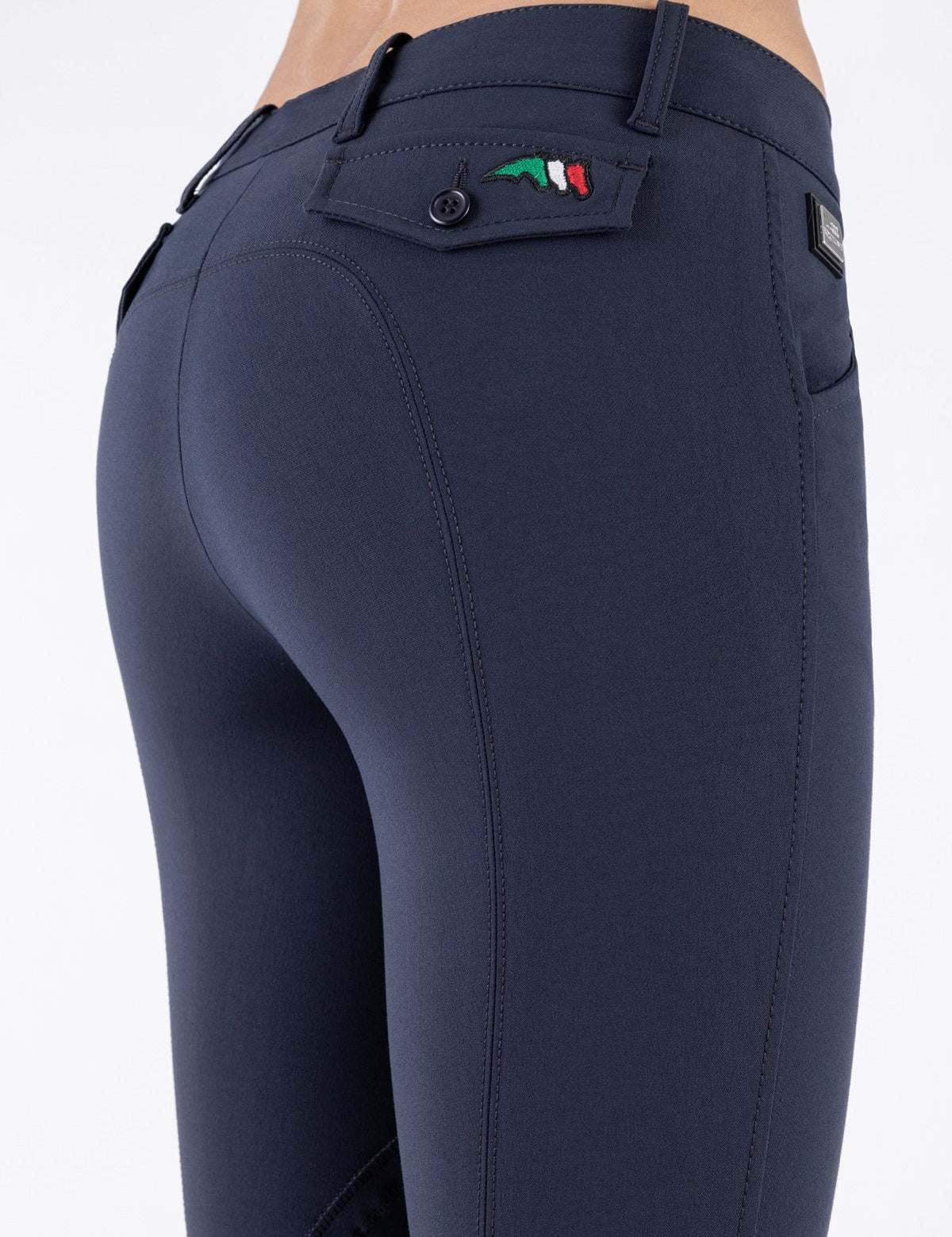 Equiline Boston "Black Triangle" Women's Riding Breeches - Navy - Equiline - Equiluxe Tack