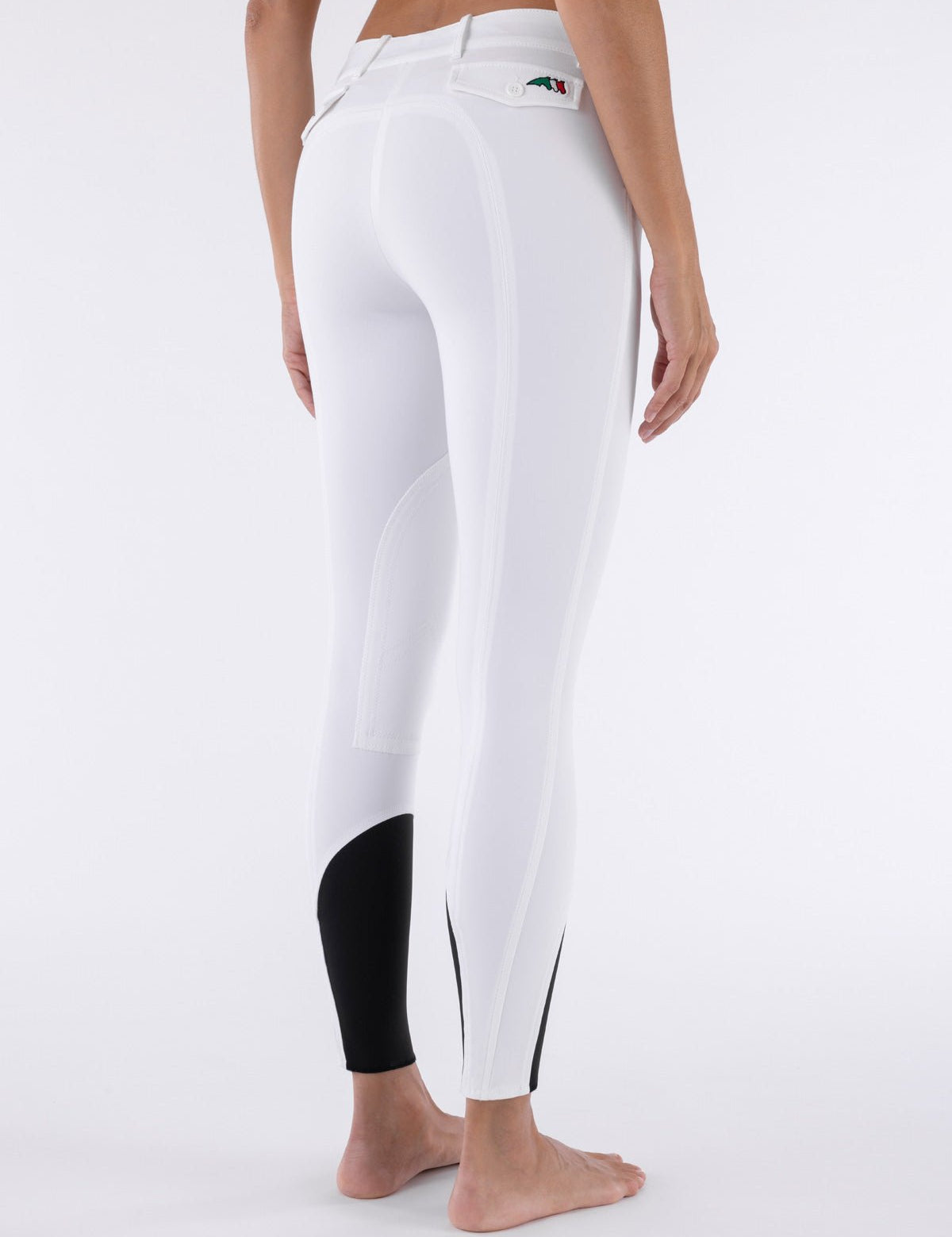 Equiline Boston "Black Triangle" Women's Riding Breeches - White - Equiline - Equiluxe Tack