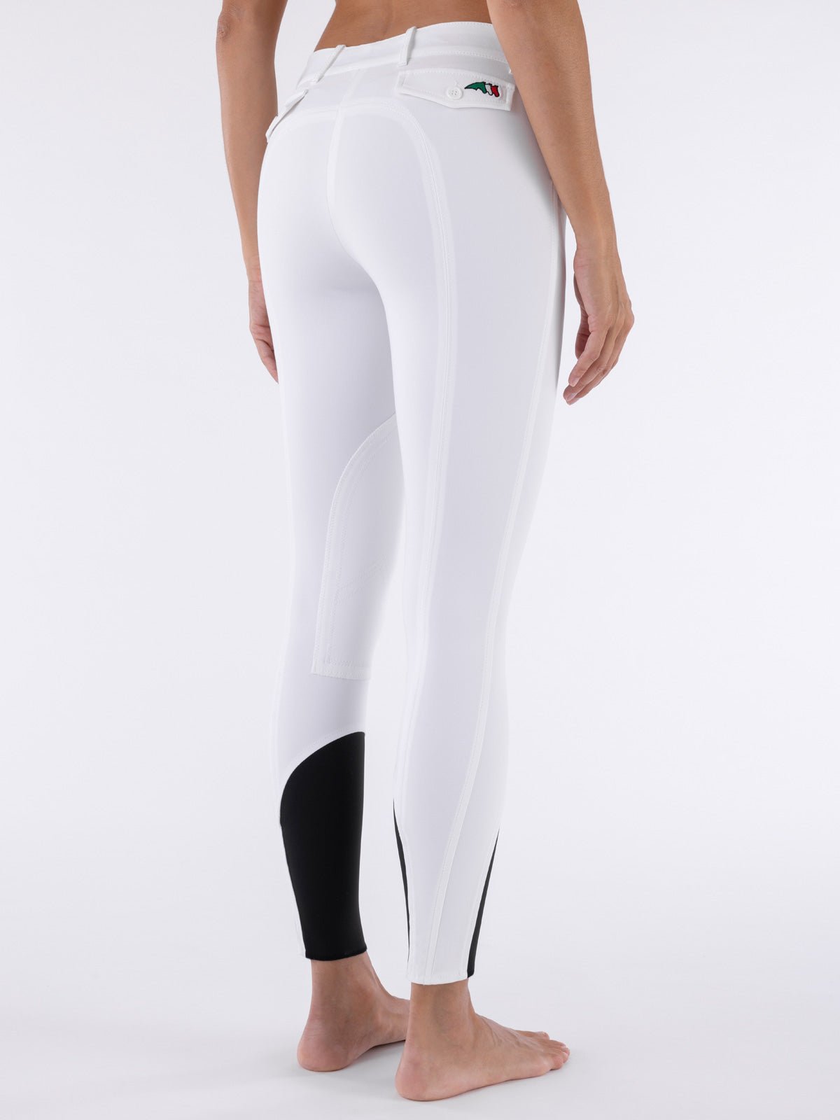 Equiline Boston "Black Triangle" Women's Riding Breeches - White - Equiline - Equiluxe Tack