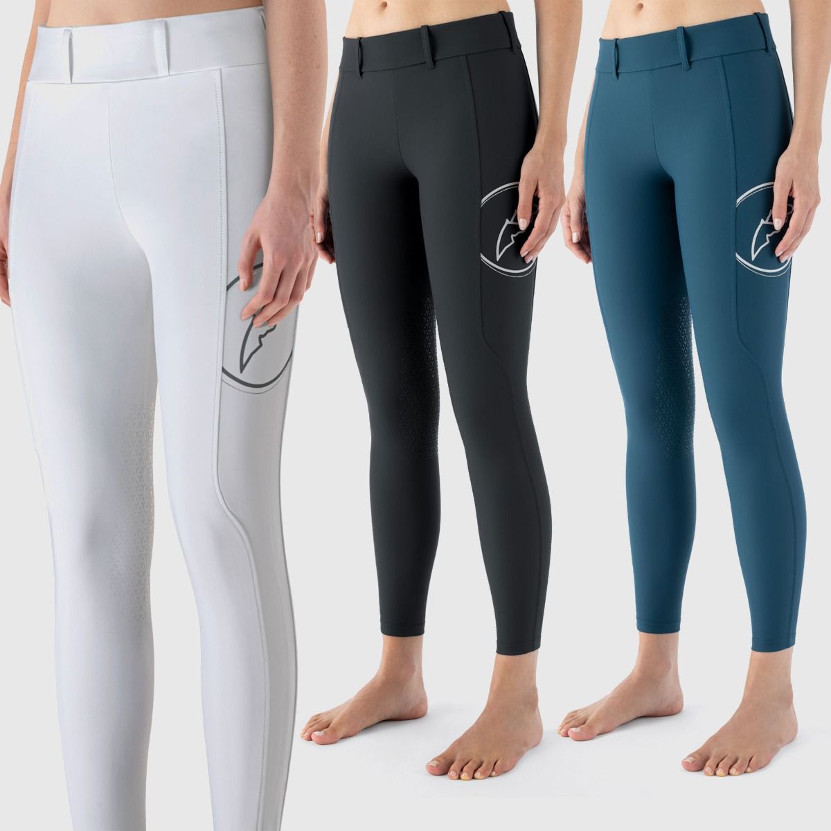 Equiline EVRAKH Knee Grip Leggings - Black - Equiline - Equiluxe Tack