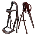 Equiluxe Anti - Pressure Anatomic Jumping Fancy Wave Stitched Bridle - Horse Size - Equiluxe Tack - Equiluxe Tack