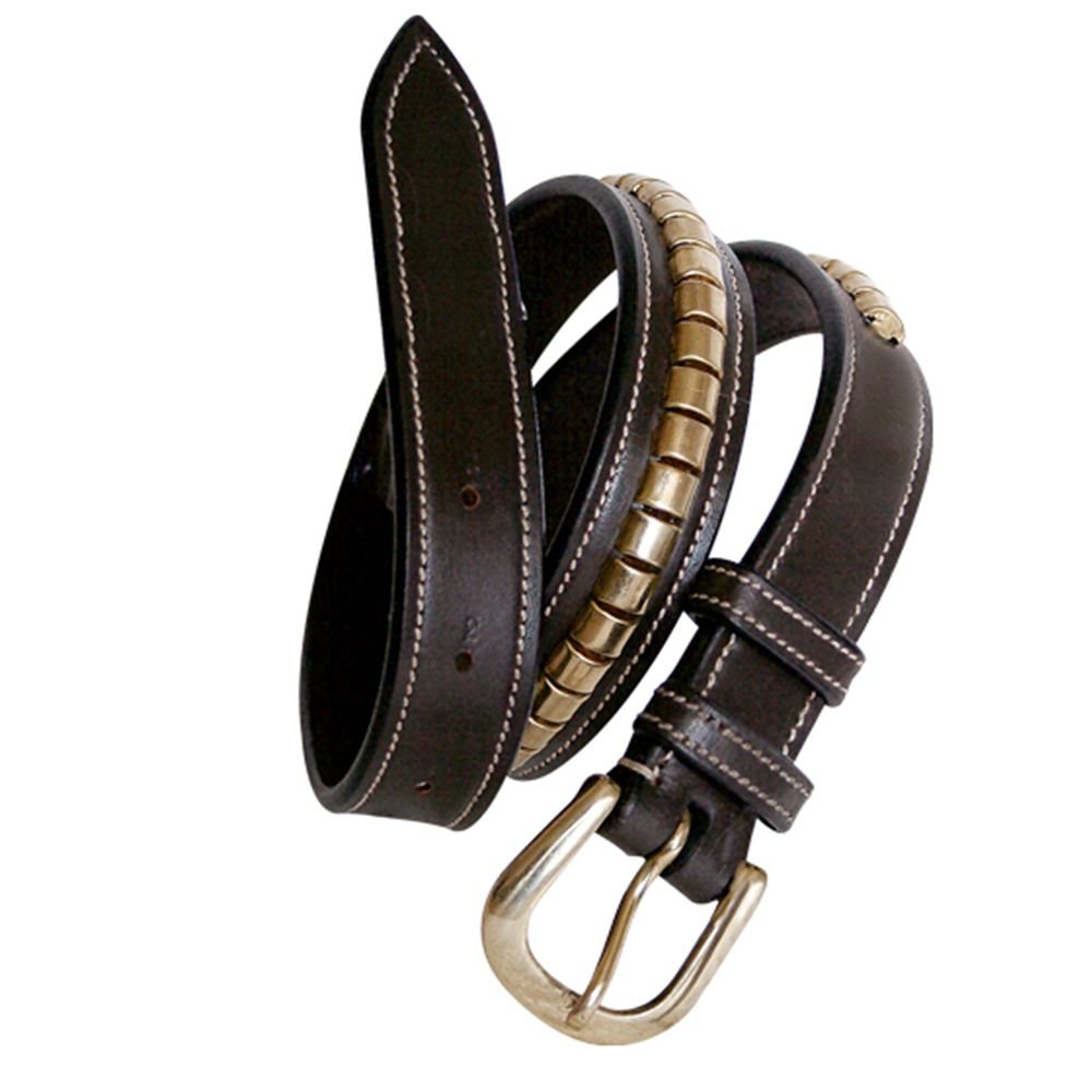 Equiluxe Brass Clincher Leather Belt - Equiluxe Tack - Equiluxe Tack