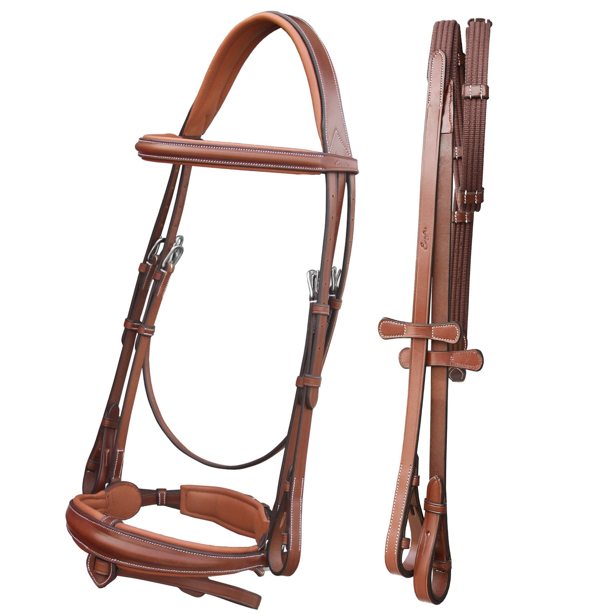 Equiluxe Dressage Bridle Monocrown Anatomical Noseband, Detachable Flash - Equiluxe Tack - Equiluxe Tack