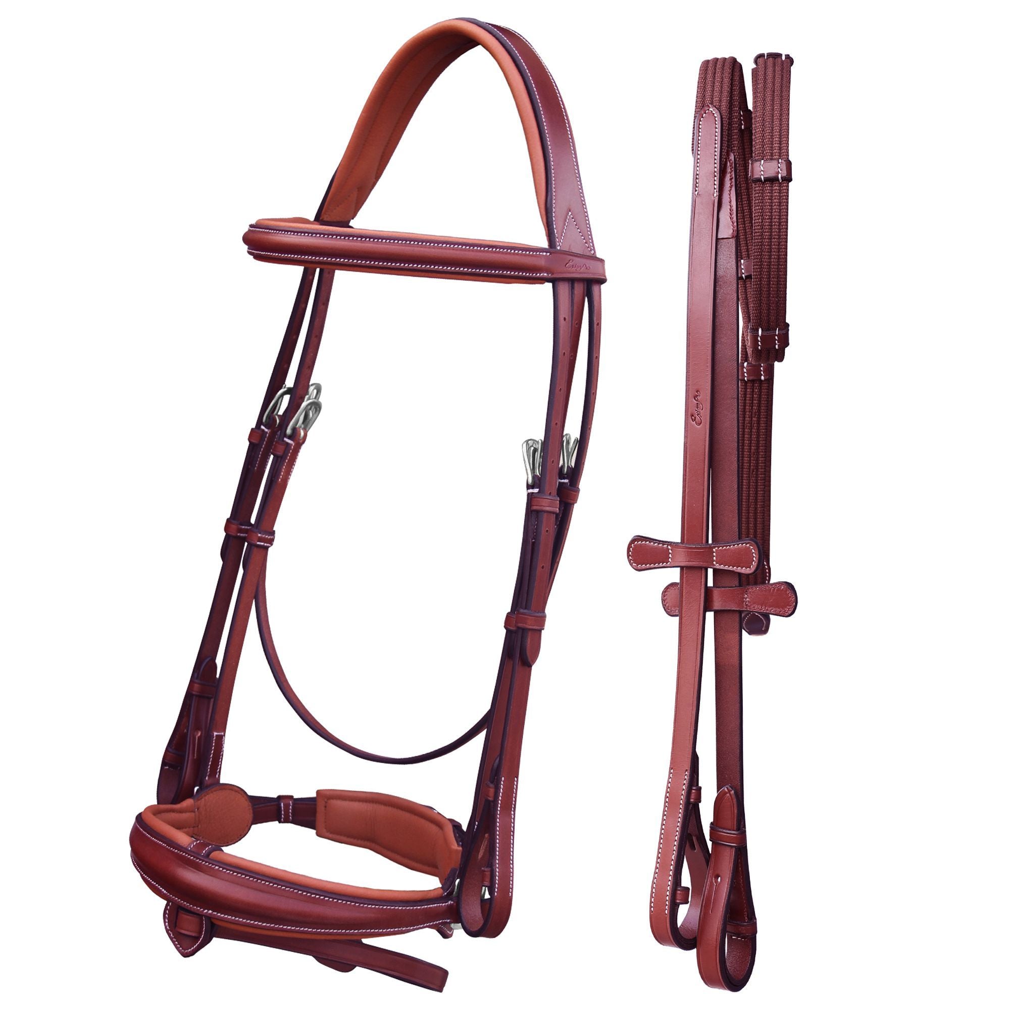 Equiluxe Dressage Bridle Monocrown Anatomical Noseband, Detachable Flash - Equiluxe Tack - Equiluxe Tack