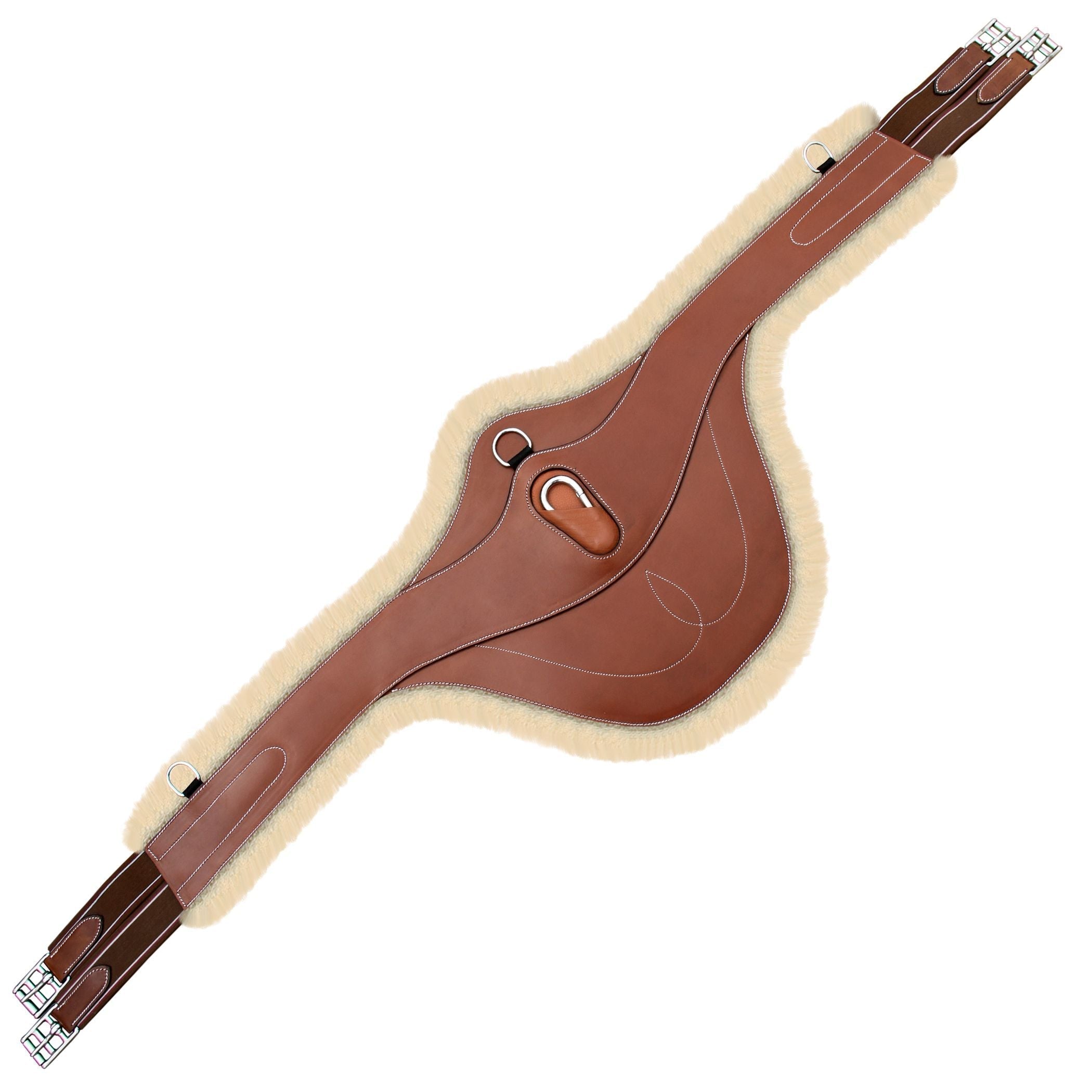 Equiluxe Fancy Belly Guard Girth Leather or Sheepskin Padding - Matching Elastic - Equiluxe Tack - Equiluxe Tack