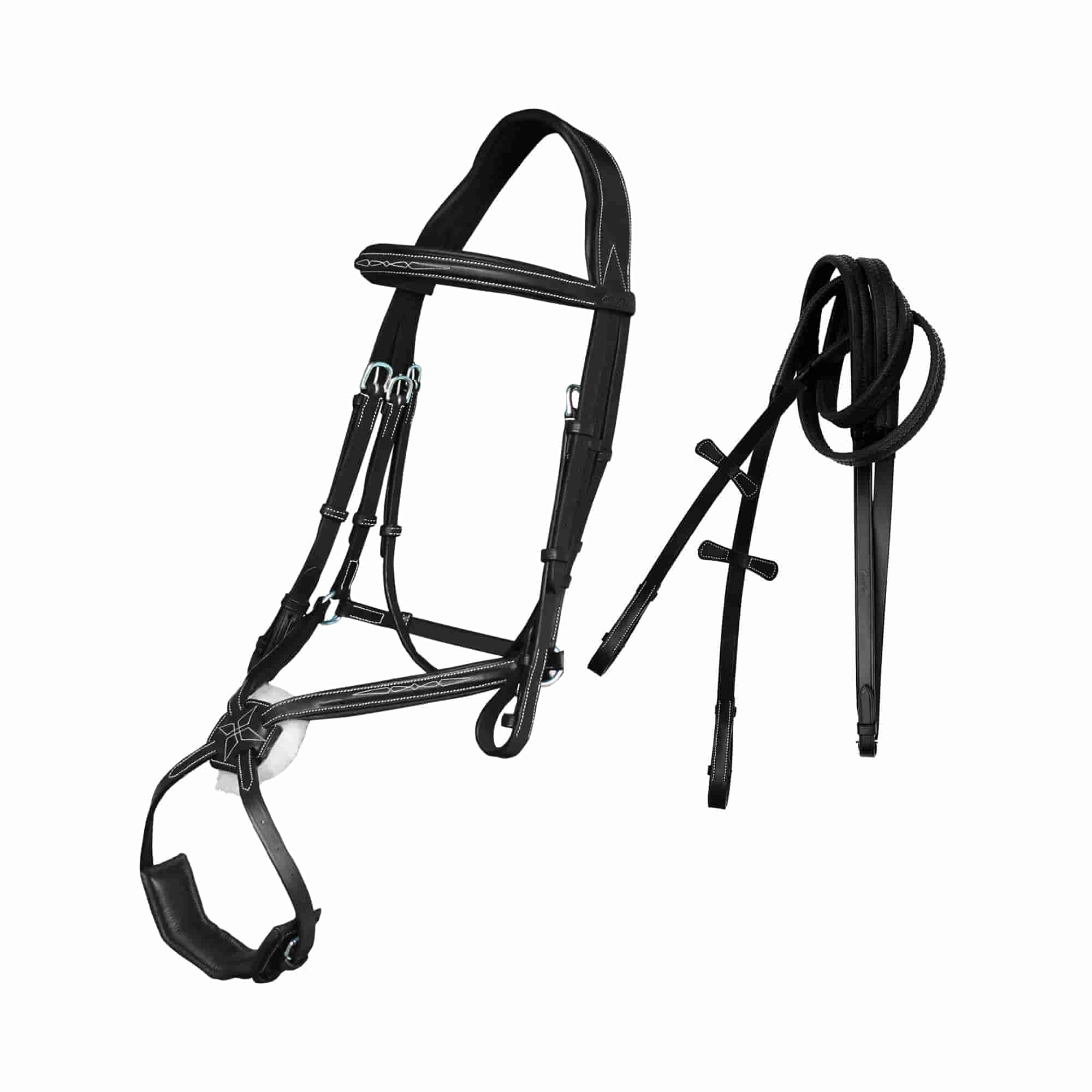 Equiluxe Fancy Stitch Fully Adjustable Figure 8 Bridle with Reins - Equiluxe Tack - Equiluxe Tack