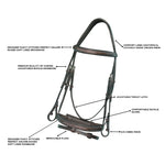 Equiluxe Fancy Stitched Bridle with Flash & Rubber Reins - Equiluxe Tack - Equiluxe Tack