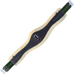 Equiluxe Fancy Stitched Girth w/ Leather or Sheepskin Padding - Green Elastic - Equiluxe Tack - Equiluxe Tack