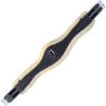 Equiluxe Fancy Stitched Girth w/ Leather or Sheepskin Padding - Navy Elastic - Equiluxe Tack - Equiluxe Tack