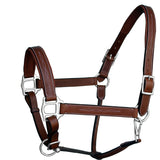 Equiluxe Fancy Stitched Leather Halter - Brass Nickel Hardware - Equiluxe Tack - Equiluxe Tack