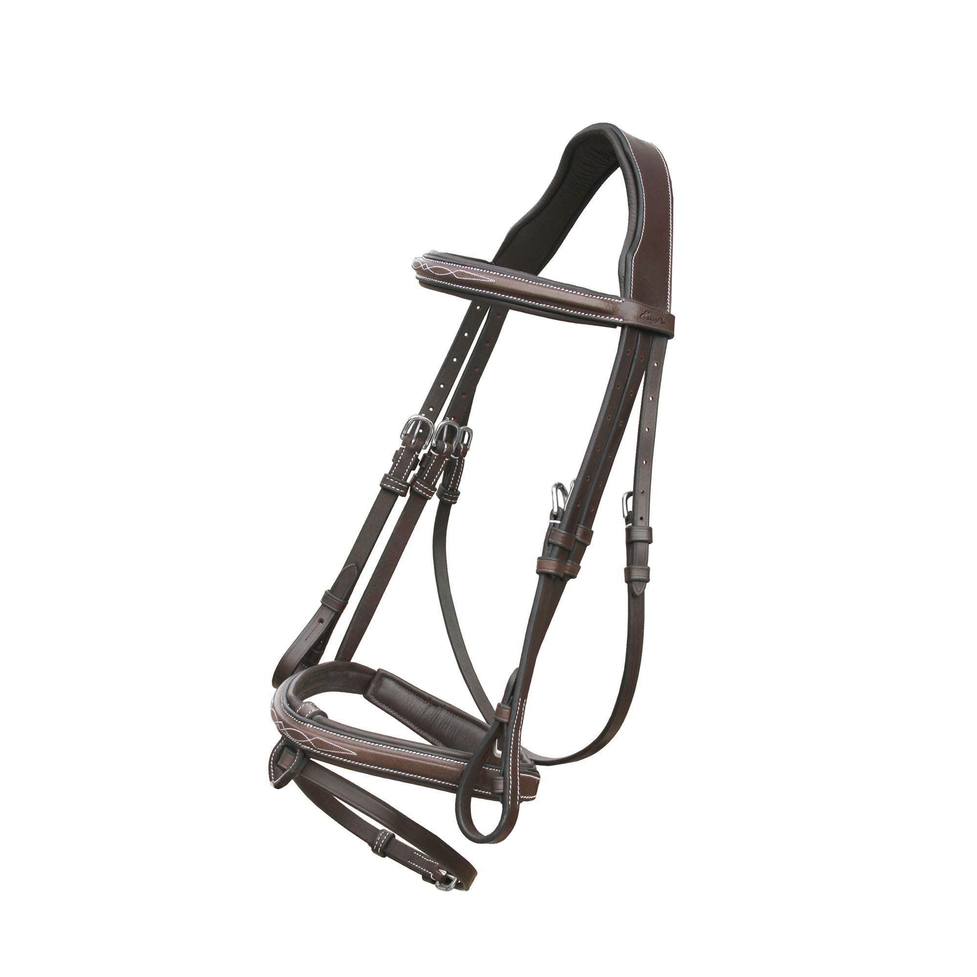 Equiluxe Fancy Stitched Monocrown Snaffle Bridle w/ Removable Flash - Equiluxe Tack - Equiluxe Tack