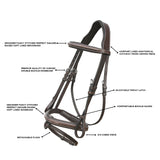 Equiluxe Fancy Stitched Monocrown Snaffle Bridle w/ Removable Flash - Equiluxe Tack - Equiluxe Tack