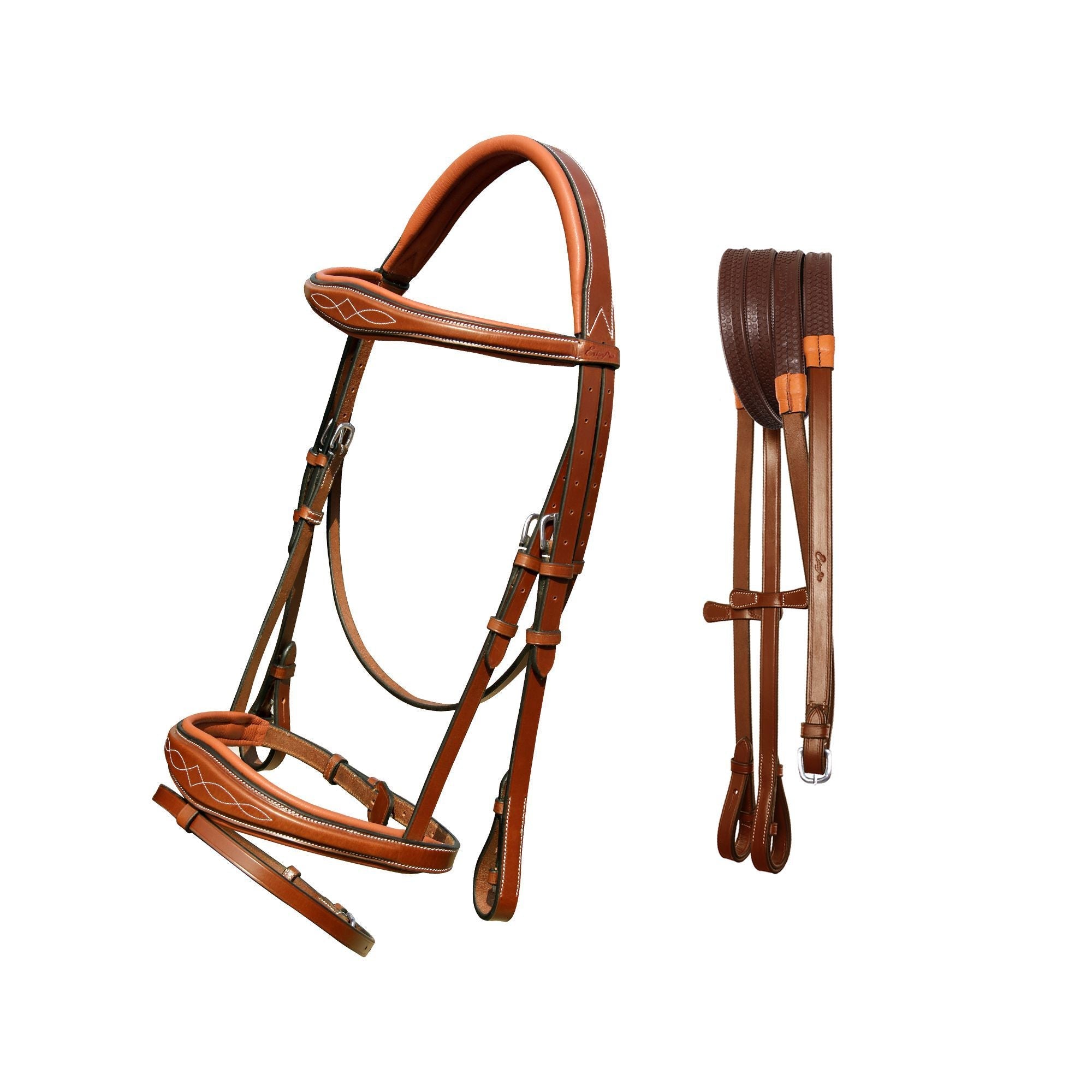 Equiluxe Fancy Stitched Raised Anatomical Bridle w/ Flash - Equiluxe Tack - Equiluxe Tack