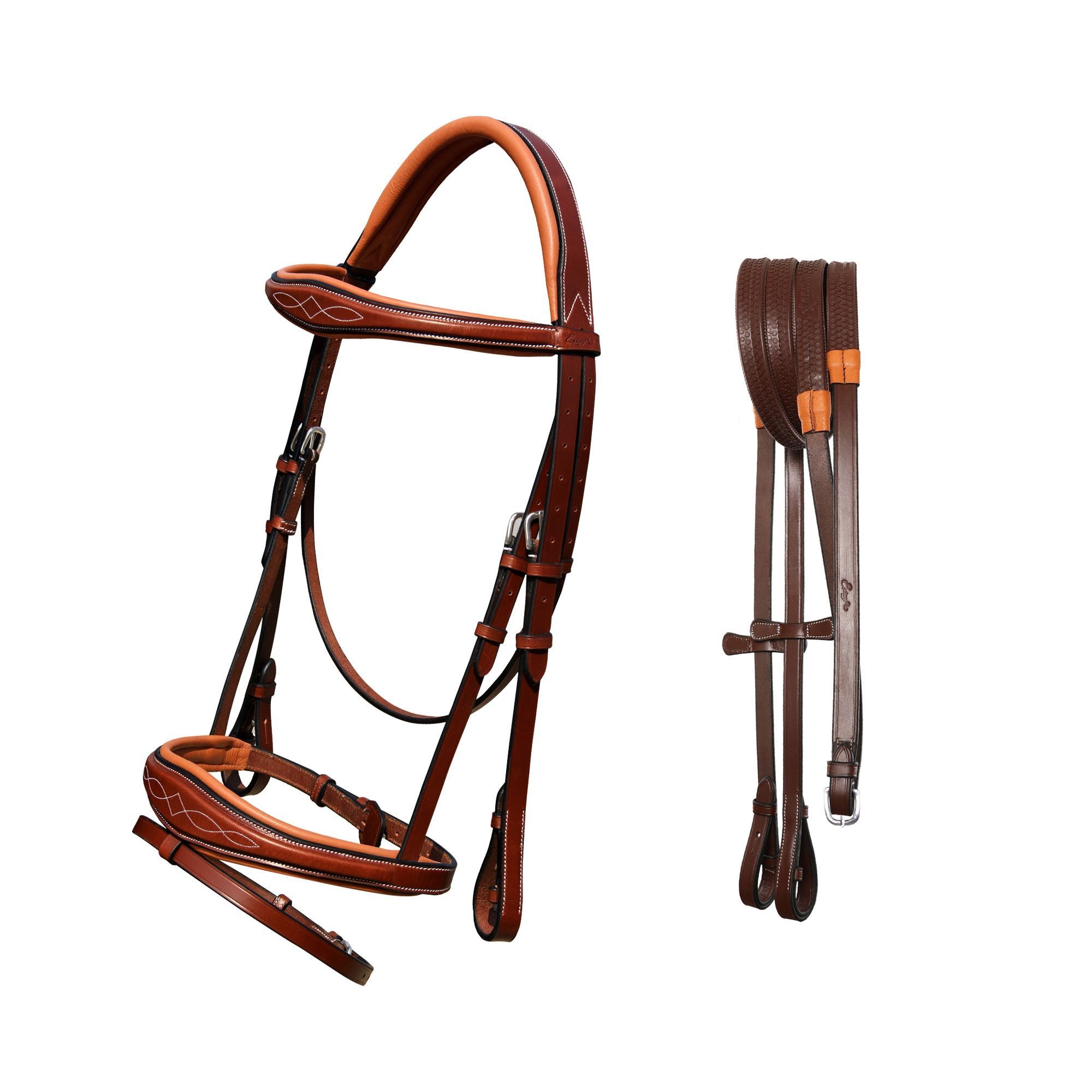 Equiluxe Fancy Stitched Raised Anatomical Bridle w/ Flash - Equiluxe Tack - Equiluxe Tack