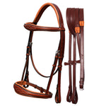 Equiluxe Fancy Stitched Raised Anatomical Hunter Bridle w/ Reins - Equiluxe Tack - Equiluxe Tack