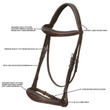 Equiluxe Fancy Stitched Raised Anatomical Hunter Bridle w/ Reins - Equiluxe Tack - Equiluxe Tack