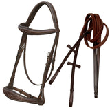 Equiluxe Fancy Stitched Raised Anatomical Hunter Bridle w/ Reins - Equiluxe Tack - Equiluxe Tack