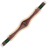 Equiluxe Girth w/ Leather or Sheepskin Padding - Green & Yellow Elastic - Equiluxe Tack - Equiluxe Tack