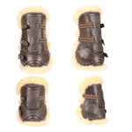 Equiluxe Leather / Sheepskin Tendon Open Front Boots & Fetlock Boot Sets - Equiluxe Tack - Equiluxe Tack