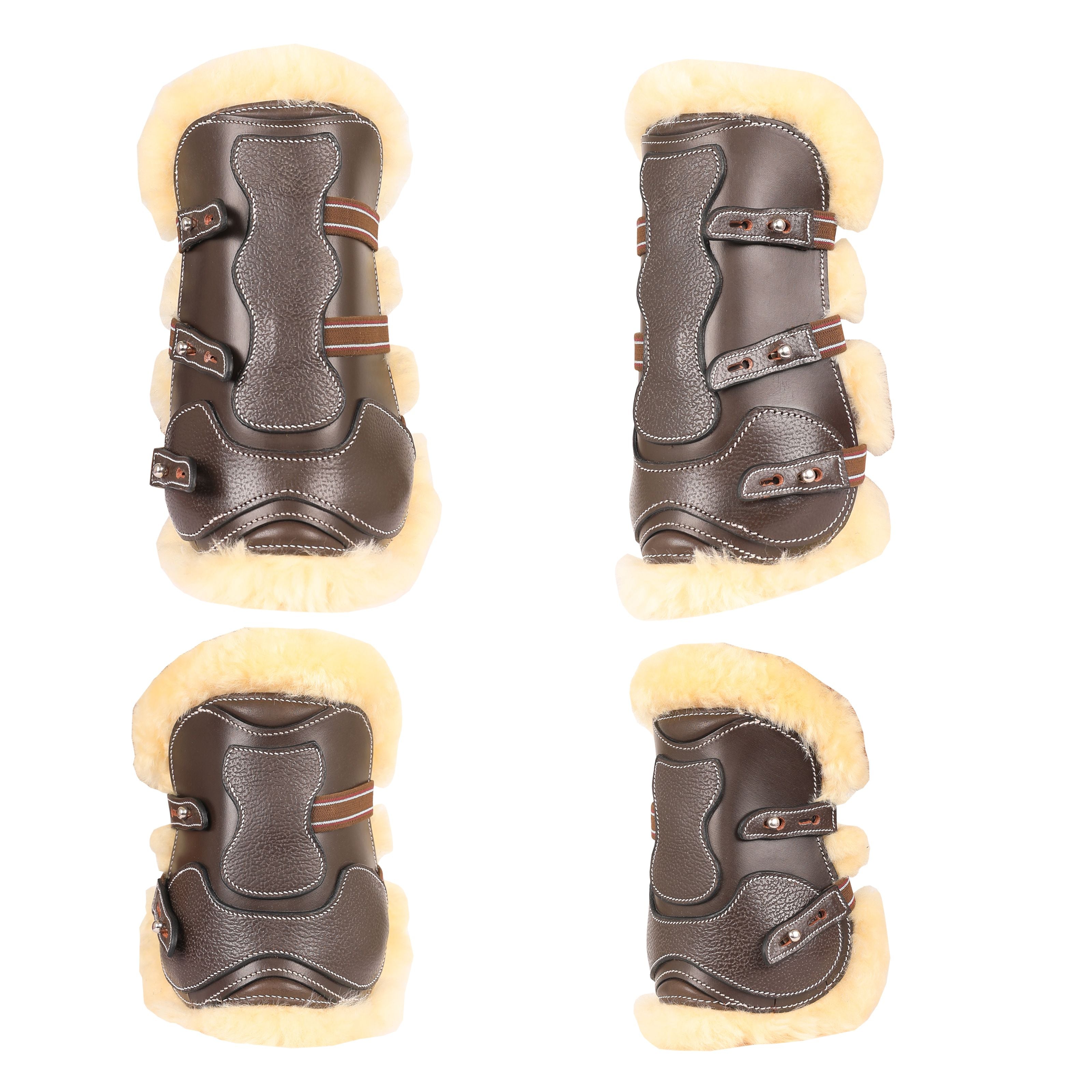 Equiluxe Leather / Sheepskin Tendon Open Front Boots & Fetlock Boot Sets - Equiluxe Tack - Equiluxe Tack