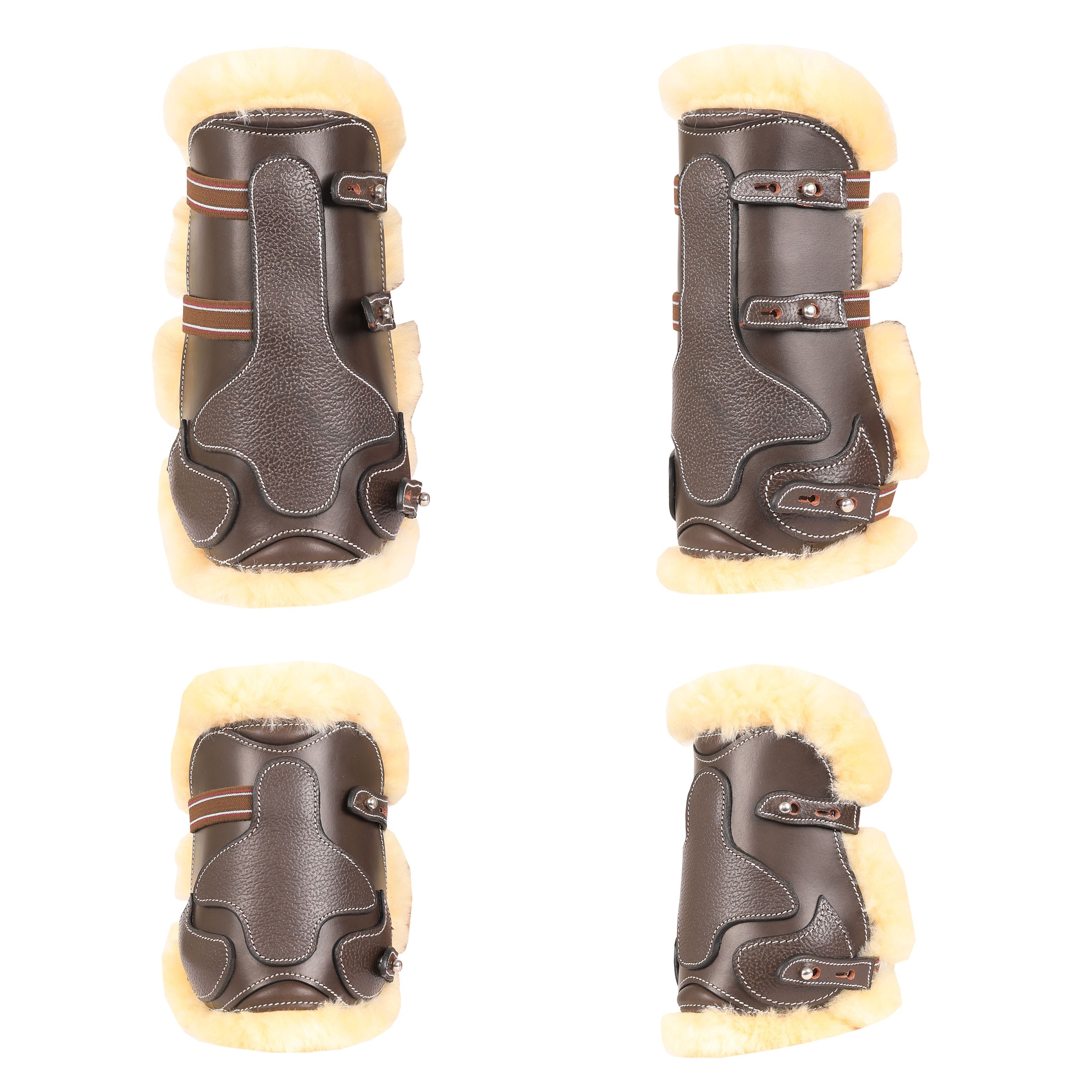 Equiluxe Leather / Sheepskin Tendon Open Front & Fetlock Boots - Equiluxe Tack - Equiluxe Tack