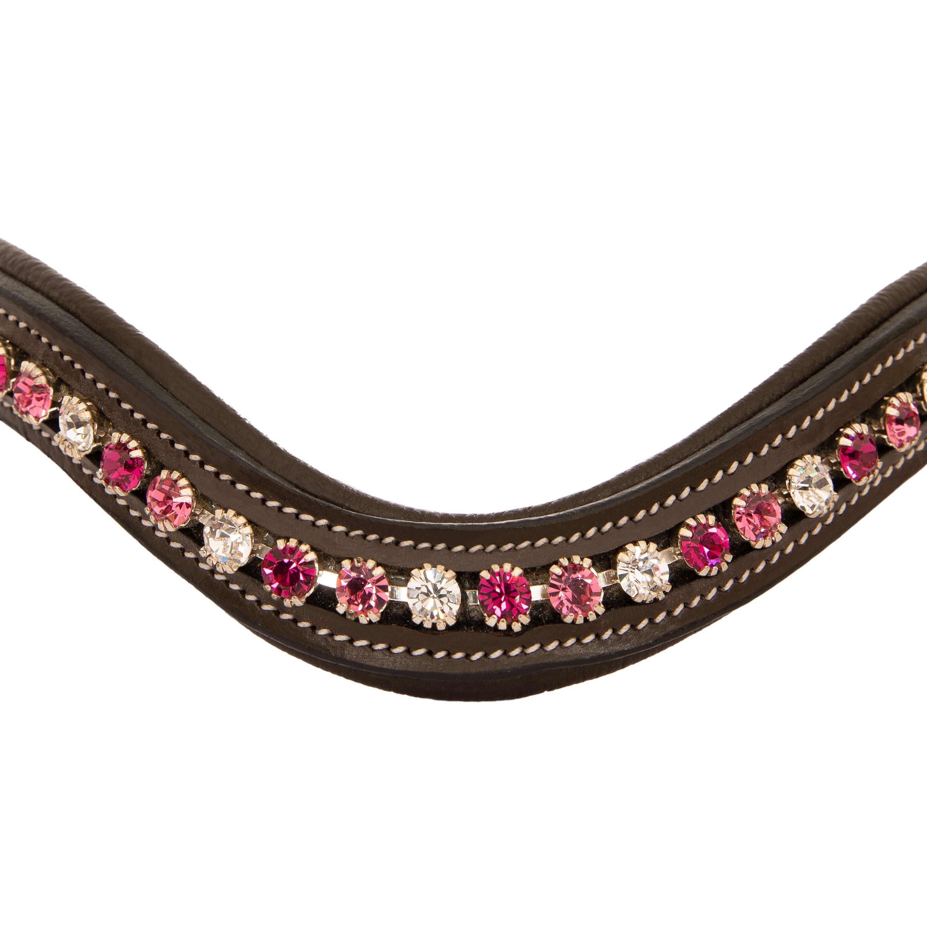 Equiluxe Light Pink & Maroon Crystal Browband - Equiluxe Tack - Equiluxe Tack