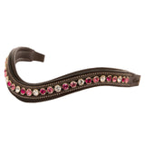 Equiluxe Light Pink & Maroon Crystal Browband - Equiluxe Tack - Equiluxe Tack