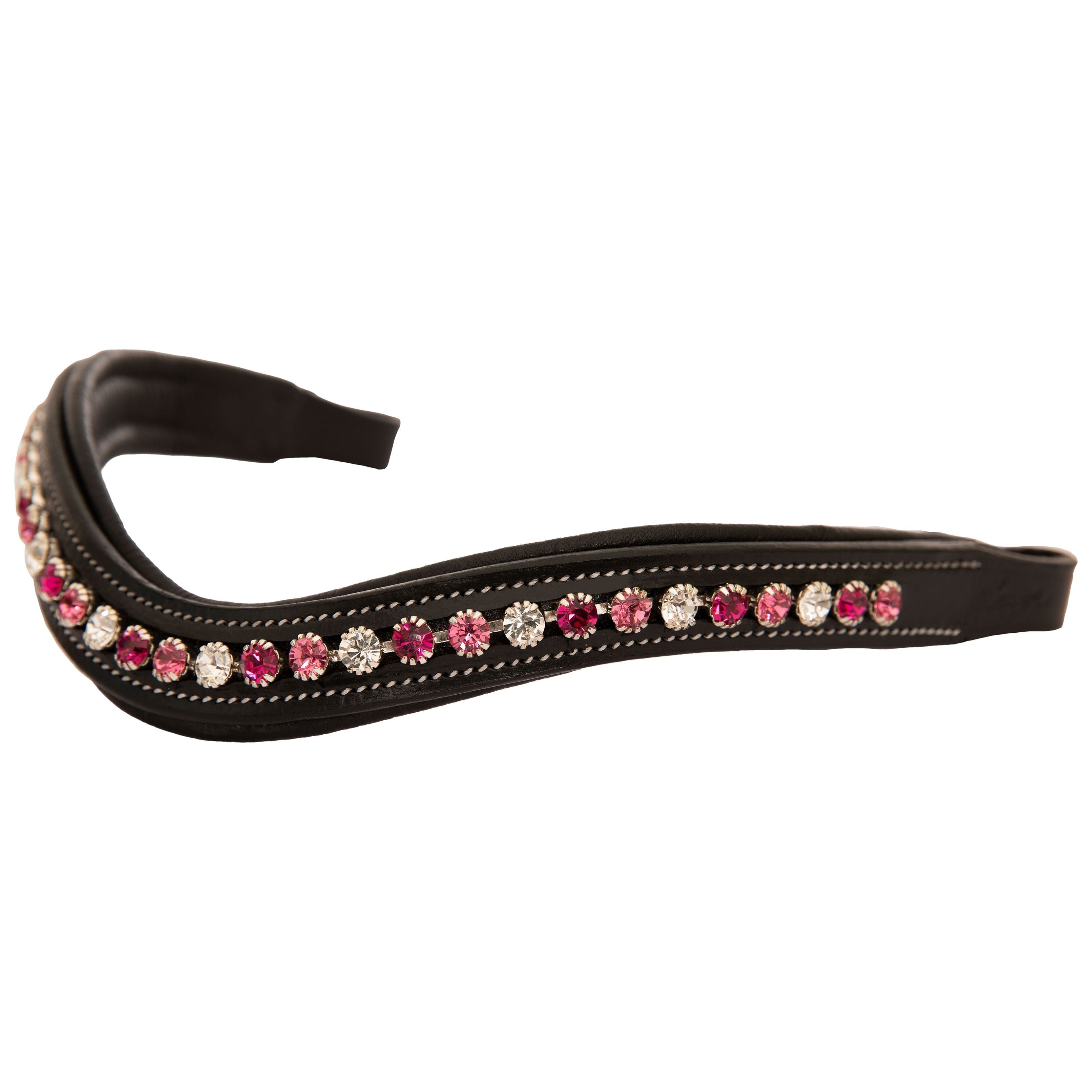 Equiluxe Light Pink & Maroon Crystal Browband - Equiluxe Tack - Equiluxe Tack