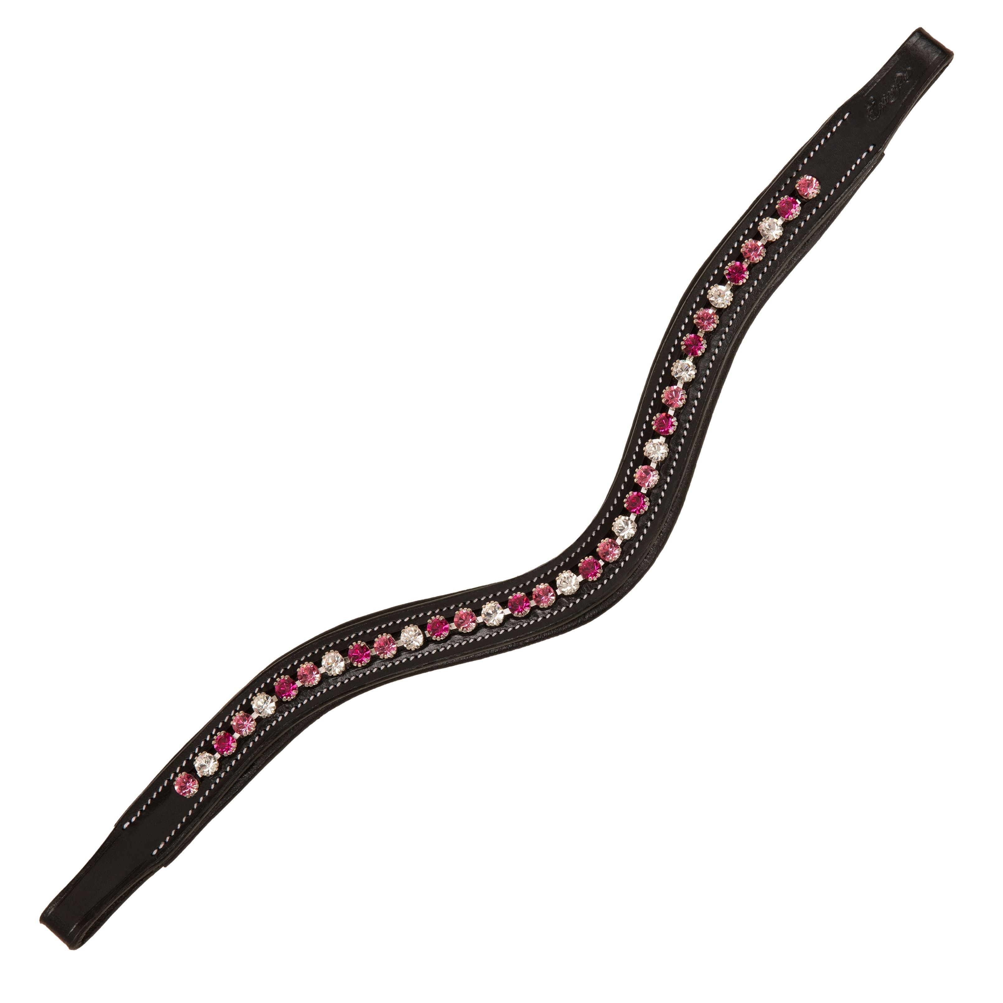 Equiluxe Light Pink & Maroon Crystal Browband - Equiluxe Tack - Equiluxe Tack