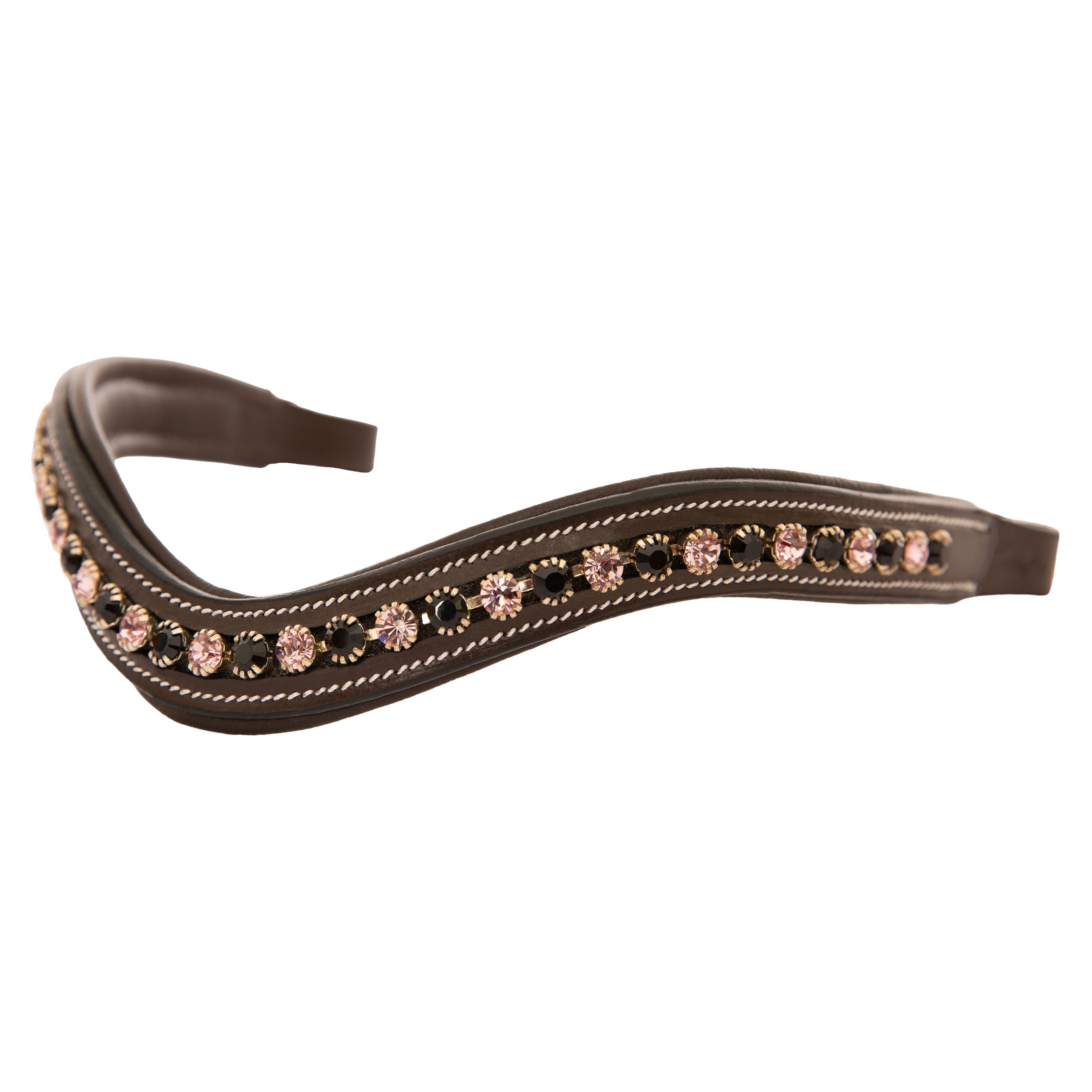 Equiluxe Padded Black & Amethyst Crystal Browband - Equiluxe Tack - Equiluxe Tack