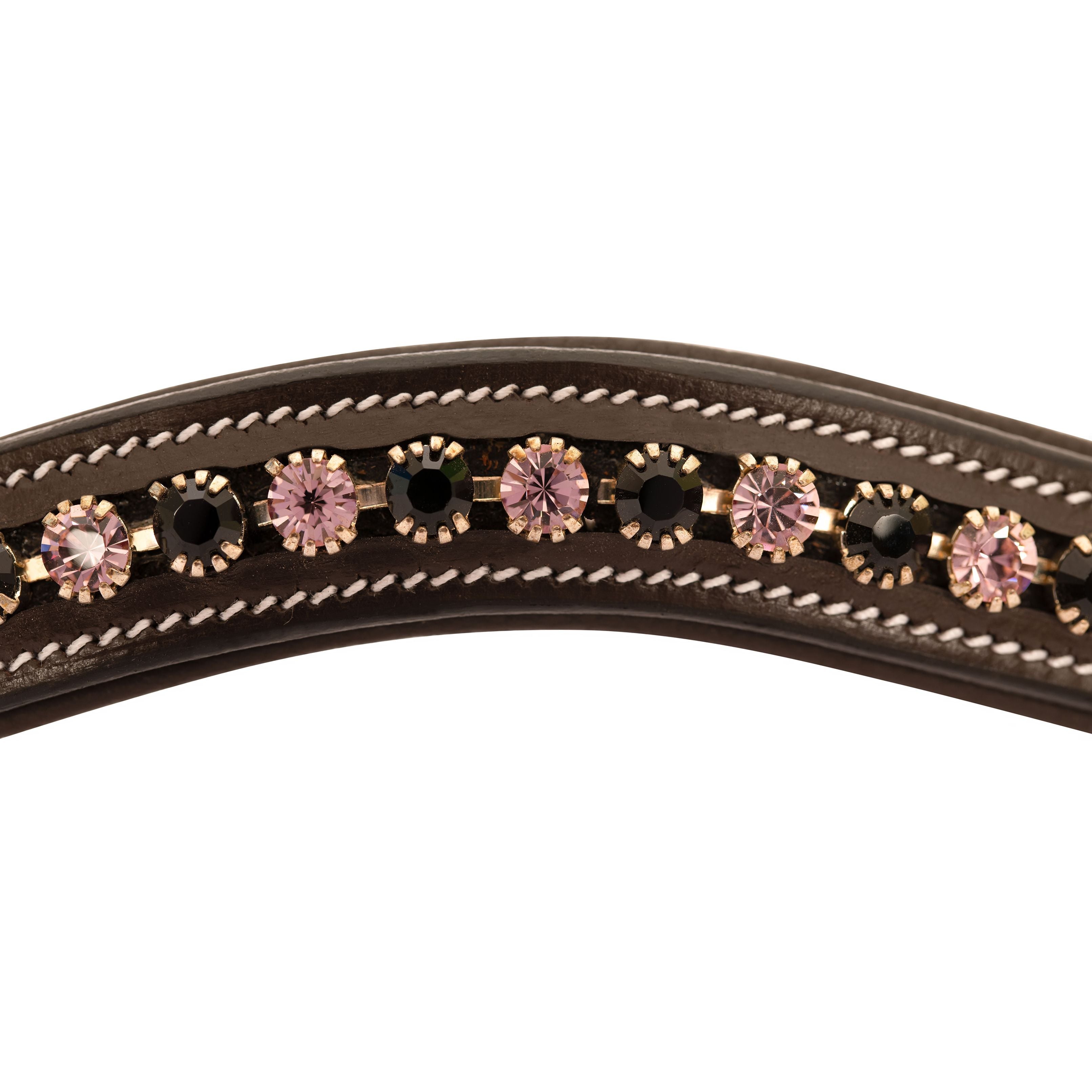 Equiluxe Padded Black & Amethyst Crystal Browband - Equiluxe Tack - Equiluxe Tack