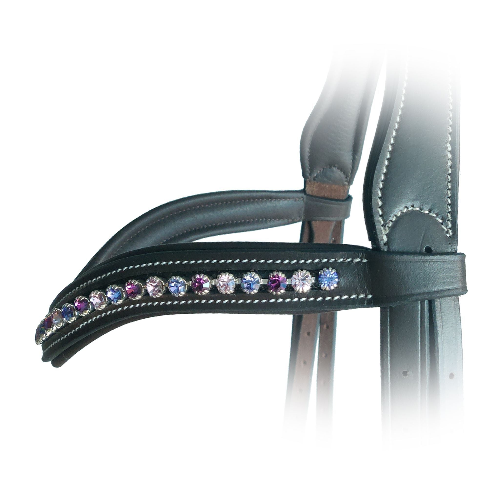 Equiluxe Padded Fuchsia, Rose & Tanzanite Crystal Browband - Equiluxe Tack - Equiluxe Tack